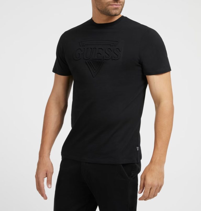 SS BSC EMBOSSED GUESS TEE ΜΠΛΟΥΖΑ ΑΝΔΡΙΚΟ | BLACK
