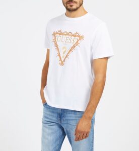GUESS SS BSC GUESS TRI SCROLL TEE ΜΠΛΟΥΖΑ  ΑΝΔΡΙΚΟ | WHITE