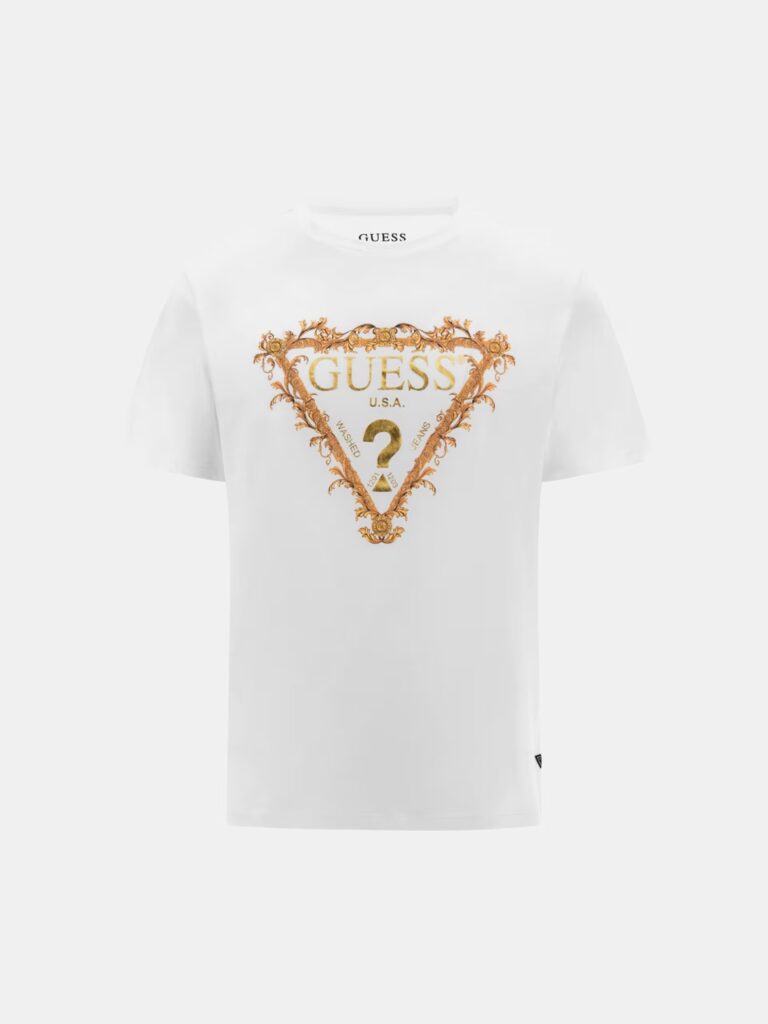 GUESS SS BSC GUESS TRI SCROLL TEE ΜΠΛΟΥΖΑ  ΑΝΔΡΙΚΟ | WHITE