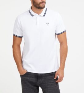 GUESS SS SPORTS PIQUE TRNGL POLO ΜΠΛΟΥΖΑ ΑΝΔΡΙΚΟ | WHITE