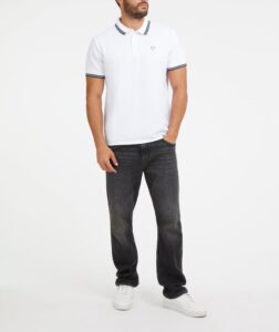 GUESS SS SPORTS PIQUE TRNGL POLO ΜΠΛΟΥΖΑ ΑΝΔΡΙΚΟ | WHITE