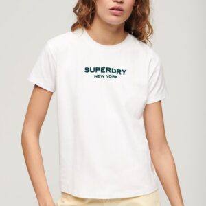 SUPERDRY SPORT LUXE GRAPHIC FITTED TEE | WHITE