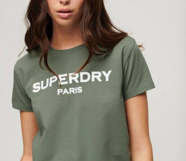 SUPERDRY SPORT LUXE GRAPHIC FITTED TEE | KHAKI