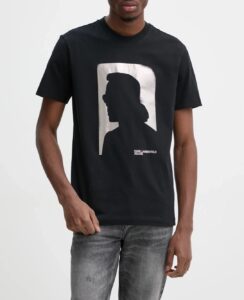 KARL LAGERFELD JEANS KLJ REG SS KARL TEE A1M17052 | BLACK