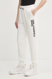 KARL LAGERFELD JEANS KLJ TEXT LOGO SLIM SWEATPANT A1W10058 | WHITE