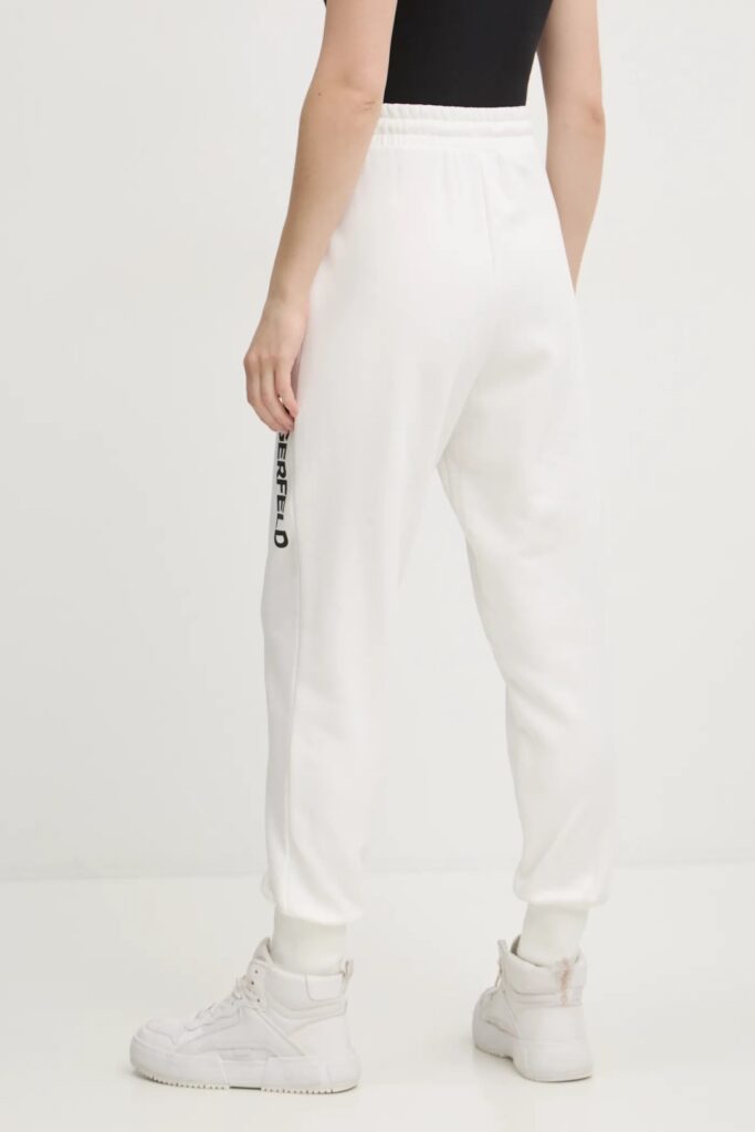 KARL LAGERFELD JEANS KLJ TEXT LOGO SLIM SWEATPANT A1W10058 | WHITE