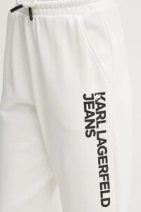 KARL LAGERFELD JEANS KLJ TEXT LOGO SLIM SWEATPANT A1W10058 | WHITE