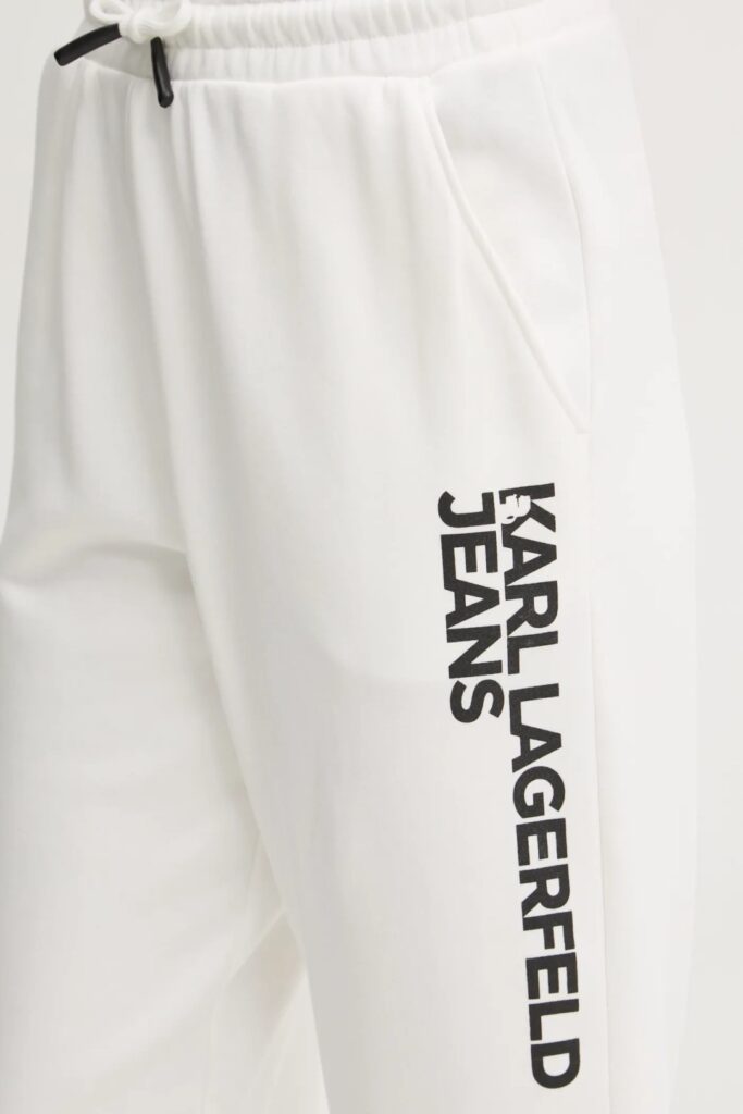 KARL LAGERFELD JEANS KLJ TEXT LOGO SLIM SWEATPANT A1W10058 | WHITE