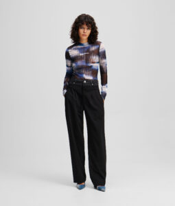 KARL LAGERFELD JEANS KLJ DENIM MIX MATERIAL PANT A1W10061 | BLACK
