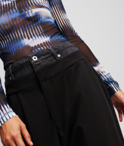 KARL LAGERFELD JEANS KLJ DENIM MIX MATERIAL PANT A1W10061 | BLACK
