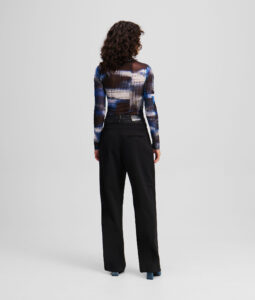 KARL LAGERFELD JEANS KLJ DENIM MIX MATERIAL PANT A1W10061 | BLACK
