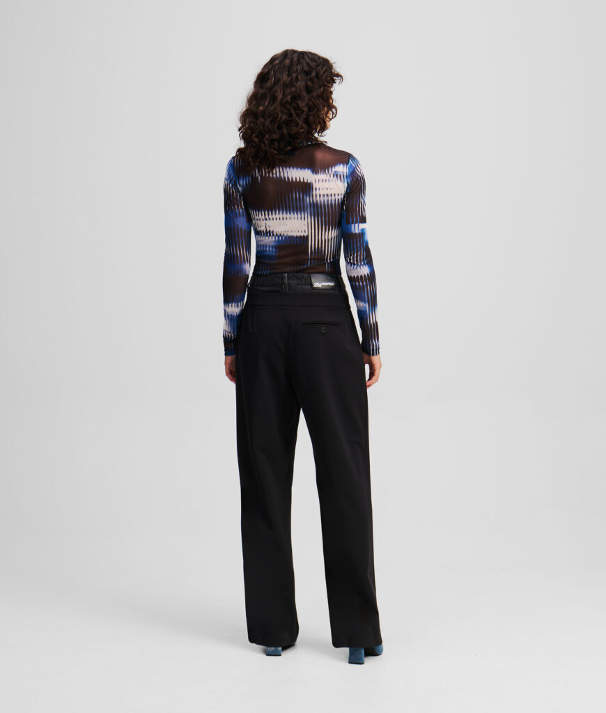 KARL LAGERFELD JEANS KLJ DENIM MIX MATERIAL PANT A1W10061 | BLACK