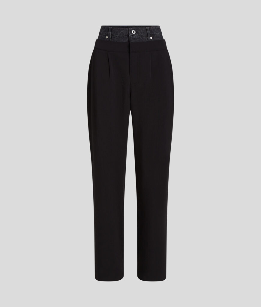 KARL LAGERFELD JEANS KLJ DENIM MIX MATERIAL PANT A1W10061 | BLACK