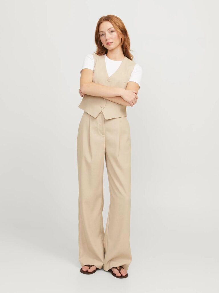 JXELLIS MIA STRUCTURED WIDE HW PANT TLR SN | BEIGE