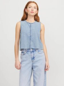 JXMAGGIE CUT OFF DENIM TOP DNM | LIGHT BLUE