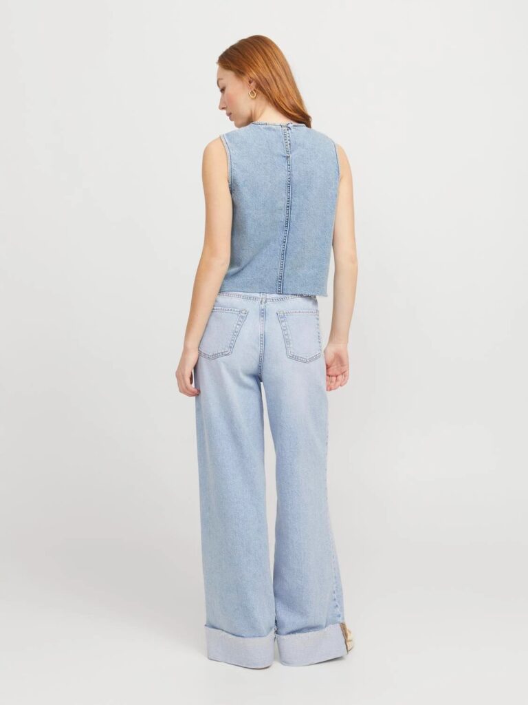 JXMAGGIE CUT OFF DENIM TOP DNM | LIGHT BLUE