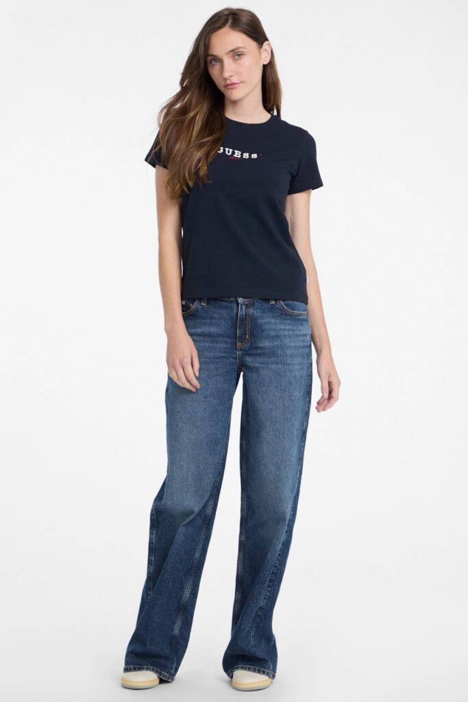 GJ SS CN REG 3D EMBR GUESS TEE ΜΠΛΟΥΖΑ ΓΥΝΑΙΚΕΙΟ | DARK BLUE