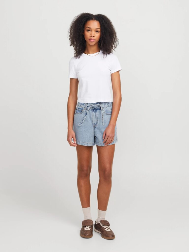 JJXX JXCELEN HW PAPERBAG DENIM SHORTS DNM | LIGHT BLUE