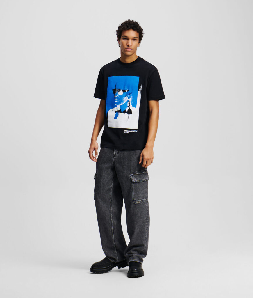 KARL LAGERFELD JEANS KLJ REG SS KARL TEE A2M17036 | BLACK