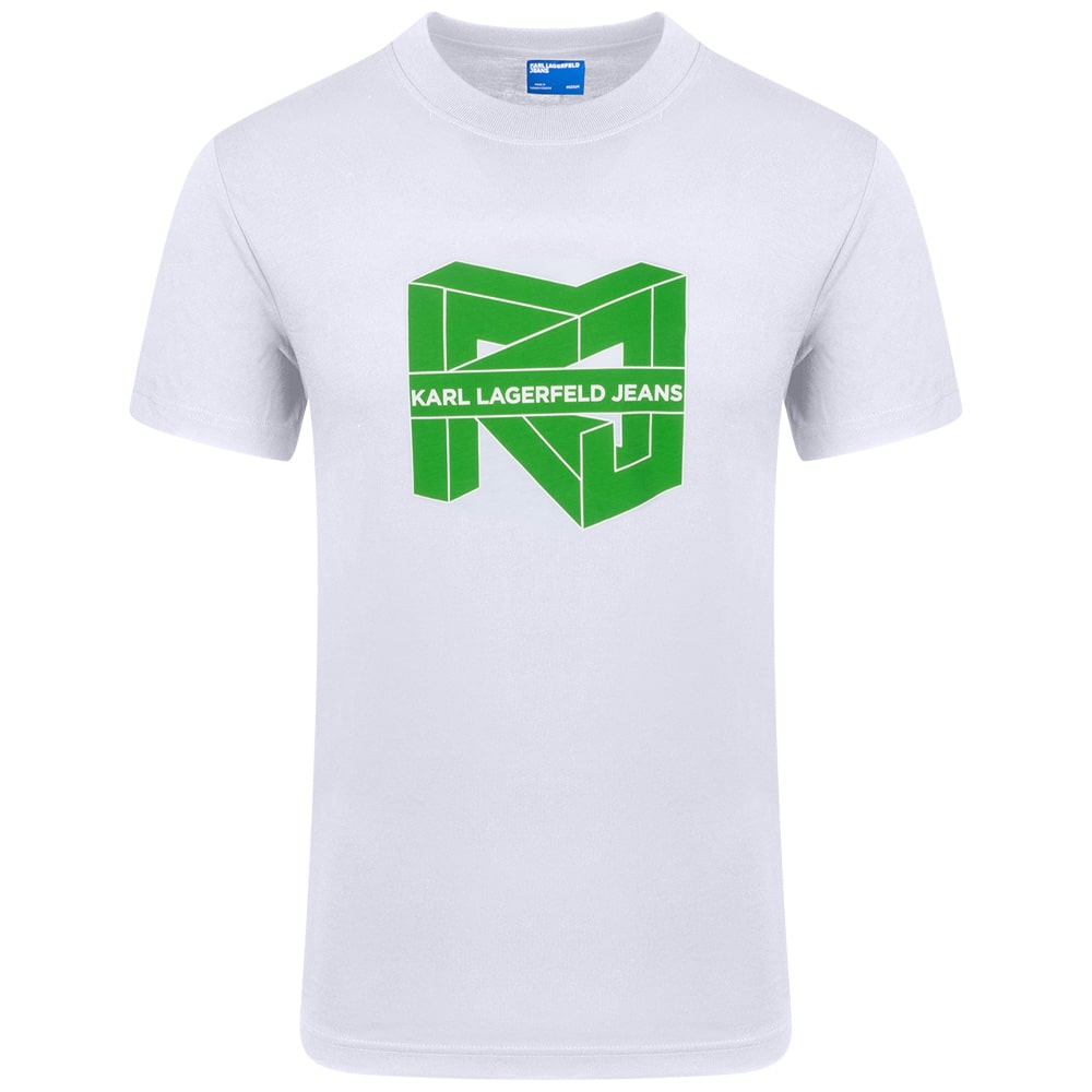 KARL LAGERFELD JEANS KLJ REG SS CUBE LOGO TEE A2M17037 | WHITE