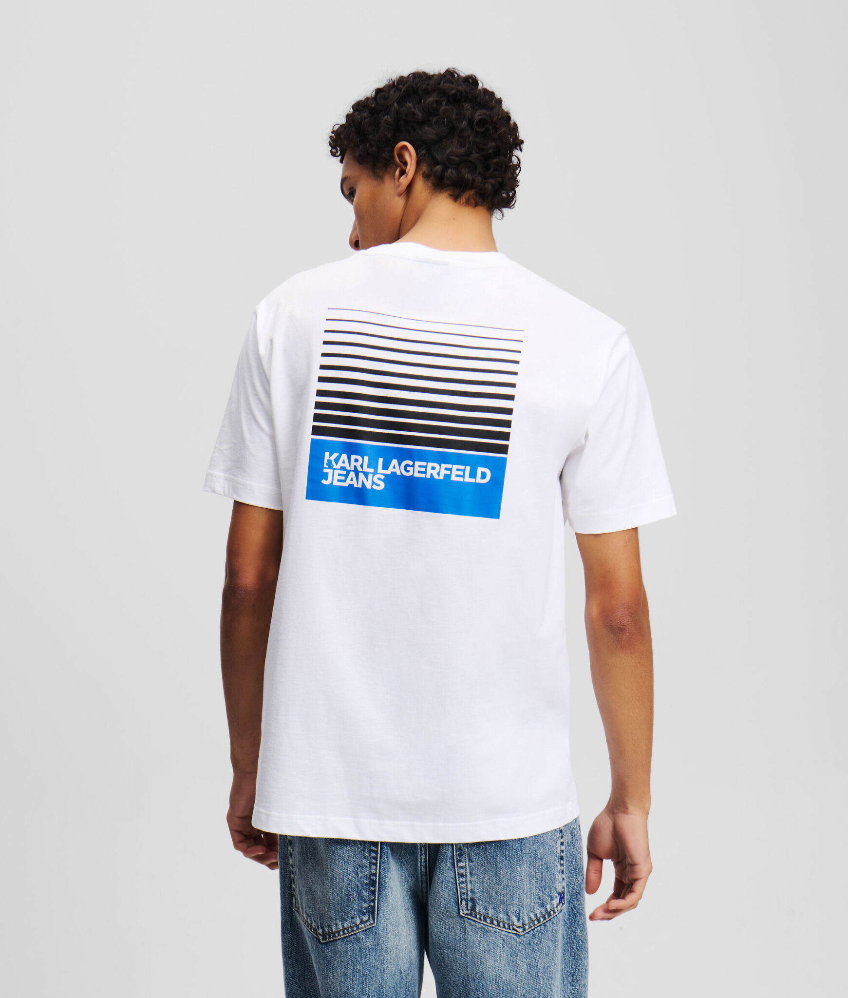 KARL LAGERFELD JEANS KLJ REG BOX FADE LOGO TEE A2M17041 | WHITE