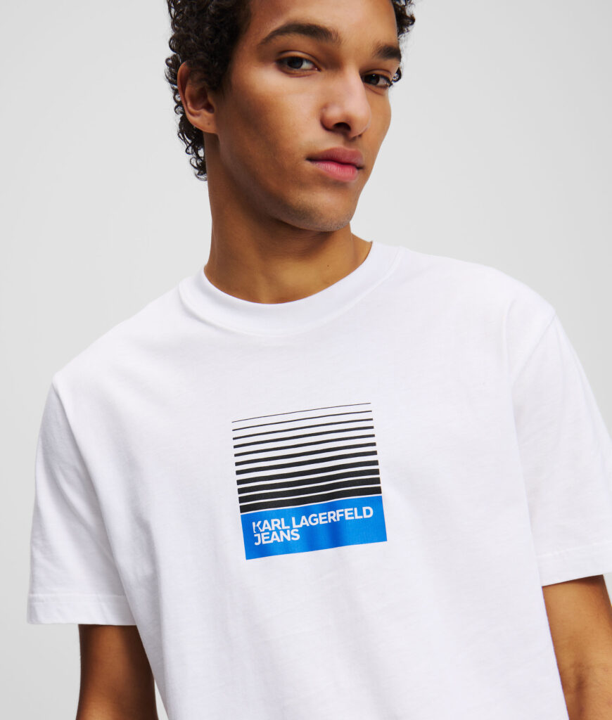KARL LAGERFELD JEANS KLJ REG BOX FADE LOGO TEE A2M17041 | WHITE