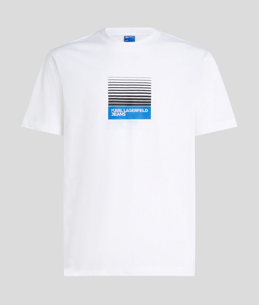 KARL LAGERFELD JEANS KLJ REG BOX FADE LOGO TEE A2M17041 | WHITE