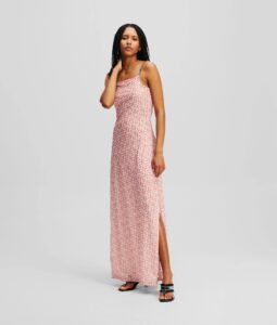 KARL LAGERFELD JEANS KLJ MESH  DRESS AOP | WHITE