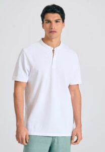 FUNKY BUDDHA ΑΝΔΡΙΚΉ ΜΠΛΟΎΖΑ ΜΕ ΓΙΑΚΆ ΠΌΛΟ | WHITE