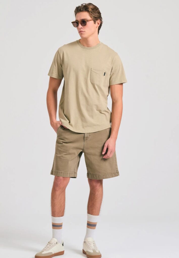 FUNKY BUDDHA ΑΝΔΡΙΚΉ ΜΠΛΟΎΖΑ ΚΟΝΤΌ ΜΑΝΊΚΙ BASIC | LIGHT GREY