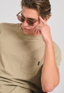 FUNKY BUDDHA ΑΝΔΡΙΚΉ ΜΠΛΟΎΖΑ ΚΟΝΤΌ ΜΑΝΊΚΙ BASIC | LIGHT GREY