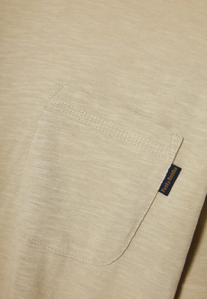 FUNKY BUDDHA ΑΝΔΡΙΚΉ ΜΠΛΟΎΖΑ ΚΟΝΤΌ ΜΑΝΊΚΙ BASIC | LIGHT GREY
