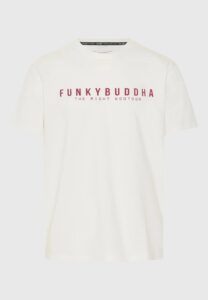 FUNKY BUDDHA ΑΝΔΡΙΚΉ ΜΠΛΟΎΖΑ ΚΟΝΤΌ ΜΑΝΊΚΙ ΜΕ ΤΎΠΩΜΑ | OFF WHITE