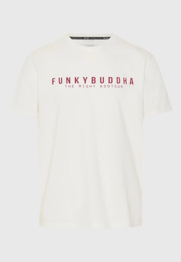 FUNKY BUDDHA ΑΝΔΡΙΚΉ ΜΠΛΟΎΖΑ ΚΟΝΤΌ ΜΑΝΊΚΙ ΜΕ ΤΎΠΩΜΑ | OFF WHITE