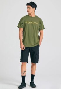 FUNKY BUDDHA ΑΝΔΡΙΚΉ ΜΠΛΟΎΖΑ ΚΟΝΤΌ ΜΑΝΊΚΙ ΜΕ ΤΎΠΩΜΑ | KHAKI