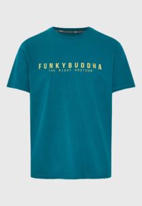 FUNKY BUDDHA ΑΝΔΡΙΚΉ ΜΠΛΟΎΖΑ ΚΟΝΤΌ ΜΑΝΊΚΙ ΜΕ ΤΎΠΩΜΑ | PETROL