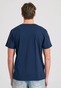 FUNKY BUDDHA ΑΝΔΡΙΚΉ ΜΠΛΟΎΖΑ ΚΟΝΤΌ ΜΑΝΊΚΙ ΜΕ ΤΎΠΩΜΑ | DARK BLUE
