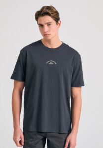 FUNKY BUDDHA ΑΝΔΡΙΚΉ ΜΠΛΟΎΖΑ ΚΟΝΤΌ ΜΑΝΊΚΙ ΜΕ ΤΎΠΩΜΑ | ANTHRACITE