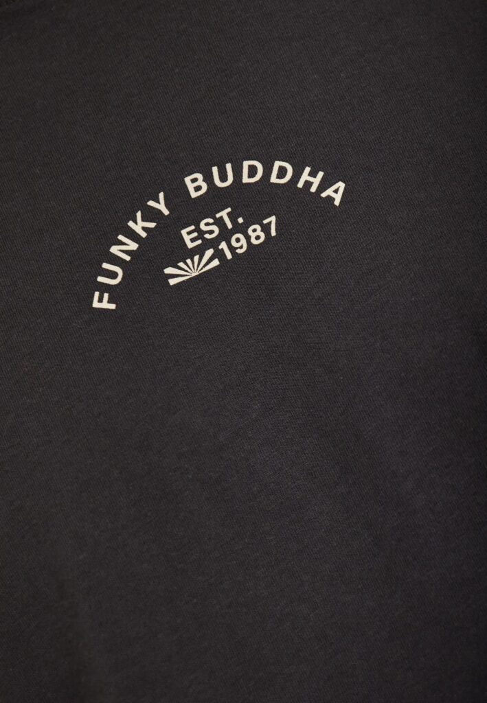 FUNKY BUDDHA ΑΝΔΡΙΚΉ ΜΠΛΟΎΖΑ ΚΟΝΤΌ ΜΑΝΊΚΙ ΜΕ ΤΎΠΩΜΑ | ANTHRACITE