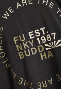 FUNKY BUDDHA ΑΝΔΡΙΚΉ ΜΠΛΟΎΖΑ ΚΟΝΤΌ ΜΑΝΊΚΙ ΜΕ ΤΎΠΩΜΑ | ANTHRACITE