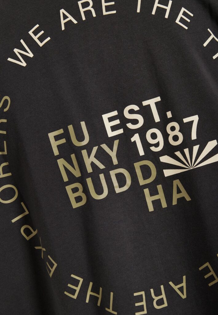 FUNKY BUDDHA ΑΝΔΡΙΚΉ ΜΠΛΟΎΖΑ ΚΟΝΤΌ ΜΑΝΊΚΙ ΜΕ ΤΎΠΩΜΑ | ANTHRACITE