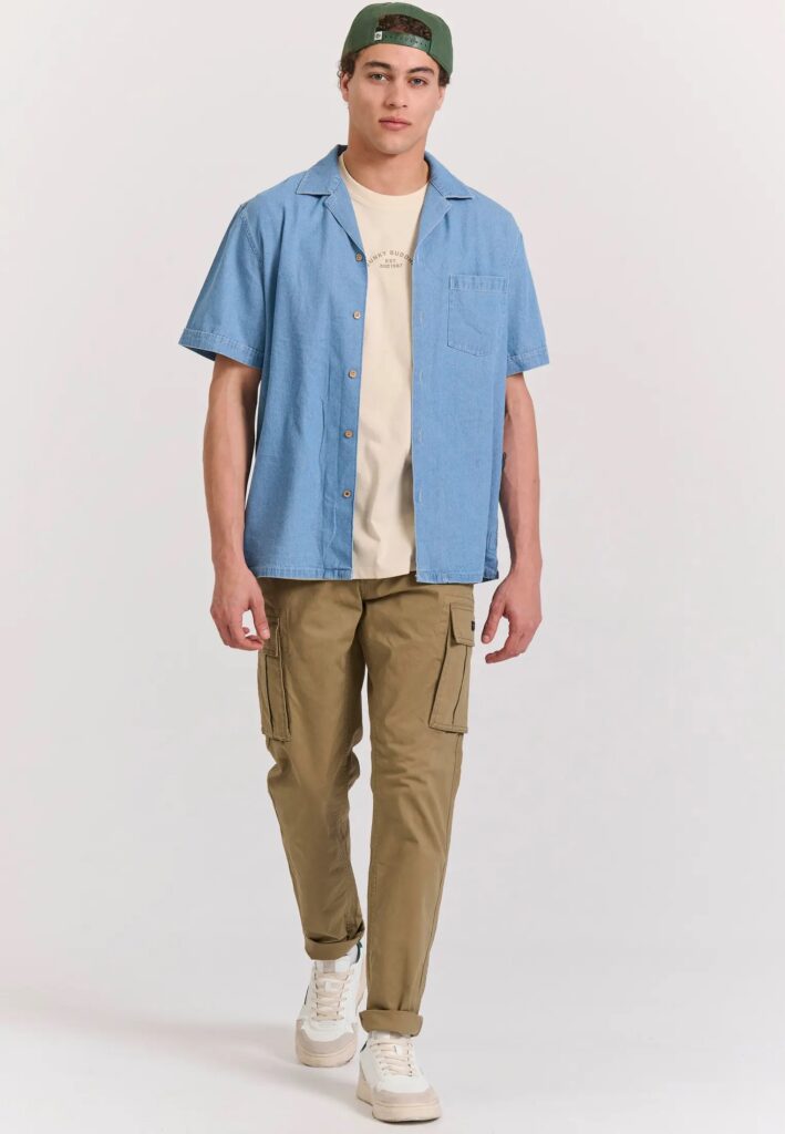 FUNKY BUDDHA ΑΝΔΡΙΚΉ ΜΠΛΟΎΖΑ ΚΟΝΤΌ ΜΑΝΊΚΙ ΜΕ ΤΎΠΩΜΑ | OFF WHITE