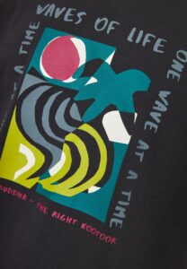 FUNKY BUDDHA ΑΝΔΡΙΚΉ ΜΠΛΟΎΖΑ ΚΟΝΤΌ ΜΑΝΊΚΙ ΜΕ ΤΎΠΩΜΑ | ANTHRACITE