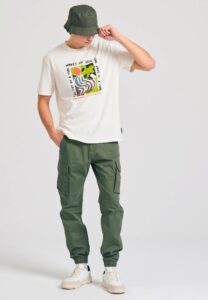 FUNKY BUDDHA ΑΝΔΡΙΚΉ ΜΠΛΟΎΖΑ ΚΟΝΤΌ ΜΑΝΊΚΙ ΜΕ ΤΎΠΩΜΑ | OFF WHITE