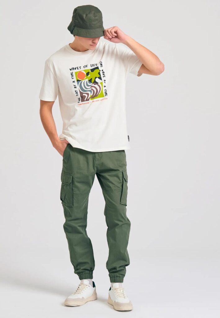 FUNKY BUDDHA ΑΝΔΡΙΚΉ ΜΠΛΟΎΖΑ ΚΟΝΤΌ ΜΑΝΊΚΙ ΜΕ ΤΎΠΩΜΑ | OFF WHITE