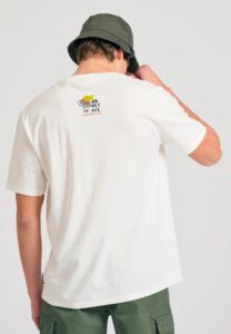 FUNKY BUDDHA ΑΝΔΡΙΚΉ ΜΠΛΟΎΖΑ ΚΟΝΤΌ ΜΑΝΊΚΙ ΜΕ ΤΎΠΩΜΑ | OFF WHITE