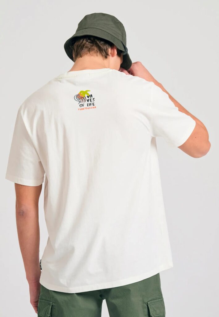 FUNKY BUDDHA ΑΝΔΡΙΚΉ ΜΠΛΟΎΖΑ ΚΟΝΤΌ ΜΑΝΊΚΙ ΜΕ ΤΎΠΩΜΑ | OFF WHITE