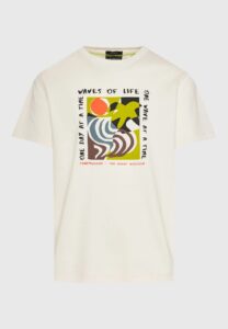 FUNKY BUDDHA ΑΝΔΡΙΚΉ ΜΠΛΟΎΖΑ ΚΟΝΤΌ ΜΑΝΊΚΙ ΜΕ ΤΎΠΩΜΑ | OFF WHITE