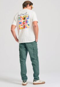 FUNKY BUDDHA ΑΝΔΡΙΚΉ ΜΠΛΟΎΖΑ ΚΟΝΤΌ ΜΑΝΊΚΙ ΜΕ ΤΎΠΩΜΑ | OFF WHITE
