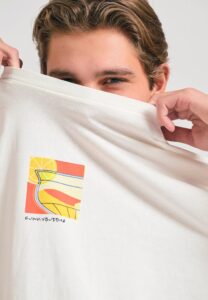 FUNKY BUDDHA ΑΝΔΡΙΚΉ ΜΠΛΟΎΖΑ ΚΟΝΤΌ ΜΑΝΊΚΙ ΜΕ ΤΎΠΩΜΑ | OFF WHITE